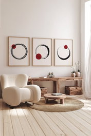 Wallity Conjunto de 3 Pinturas Decorativas Enmarcadas Multicolor